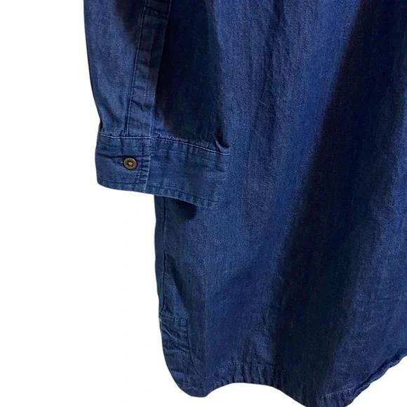 Old Navy Chambray Denim Shirt Dress Long Sleeve Cotton Tunic Western Boho Size M - Picture 11 of 11